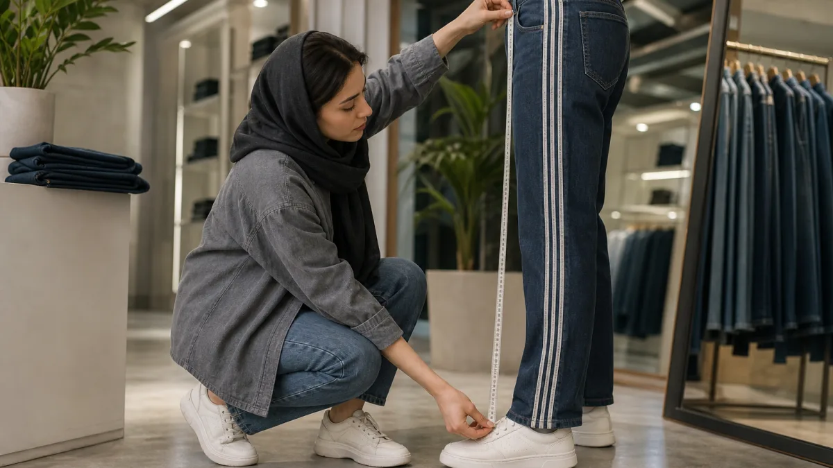 شلوار جین ۳ خط با طراحی کاربردی